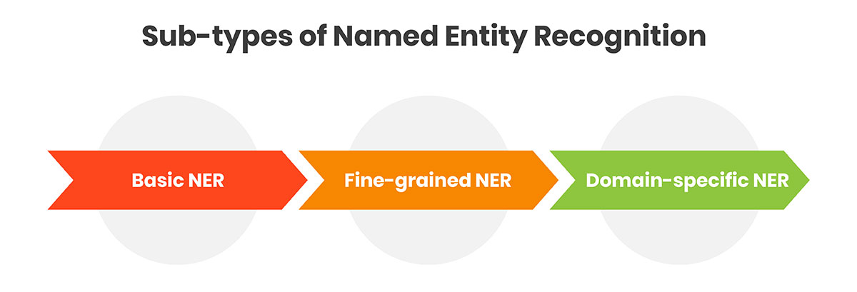 Sub-types of Named Entity Recognition